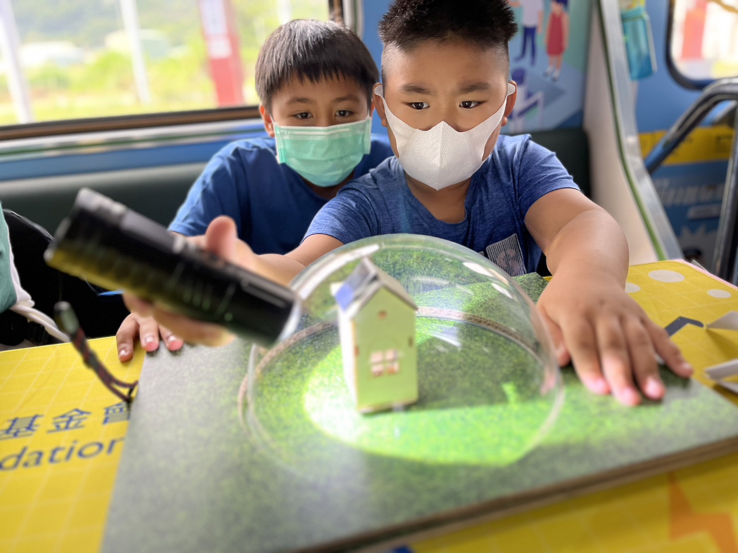 5001拉斯维加斯參與基礎科學主題車廂，以STEAM教學精神，設計「逐日科學家」、「太陽能工程師」以及「淨零建築師」三大能源科普課程和實驗